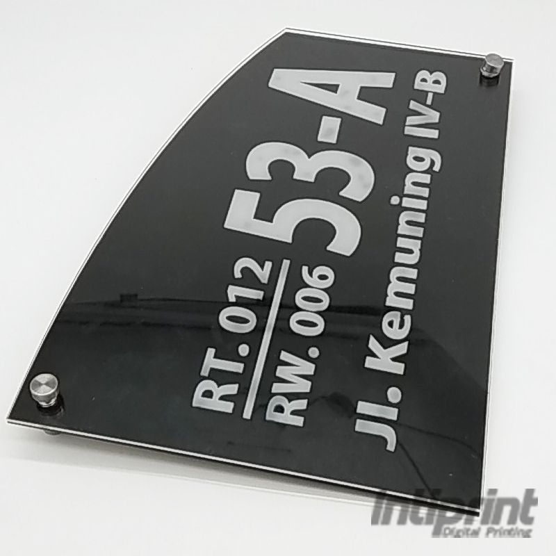 Nomor rumah minimalis akrilik 30 x 21 cm Free Skrup 3d