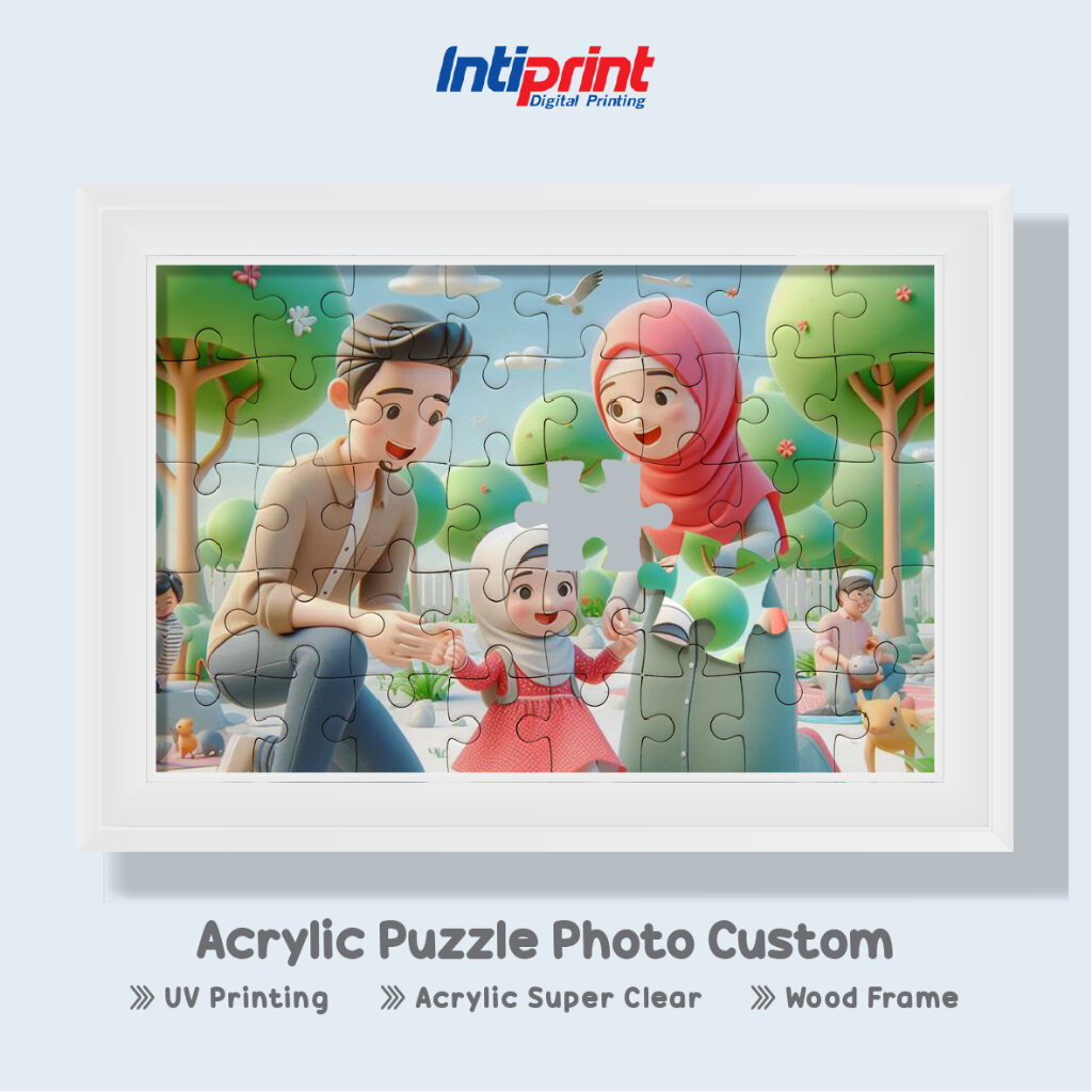 Foto Akrilik | Puzzle Akrilik | Puzzle Foto Custom 30x40cm + Bingkai