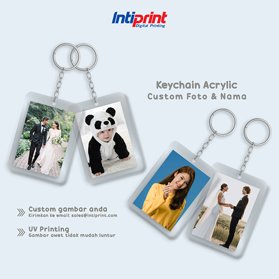Gantungan Kunci Acrylic Custom Gambar/Nama 4 x 6 cm 1 sisi