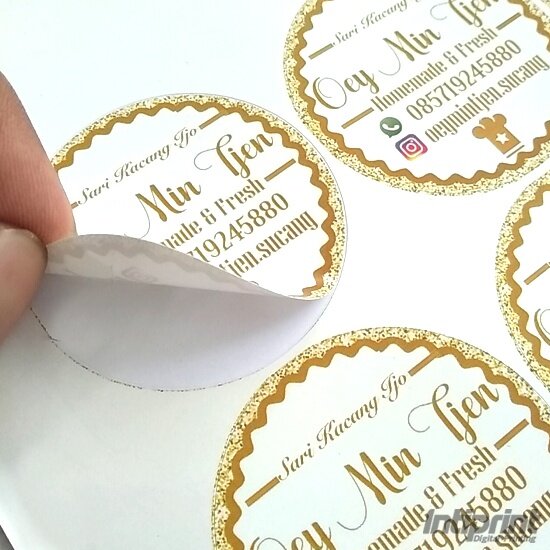 Cetak Custom Stiker Label Vinyl A3+