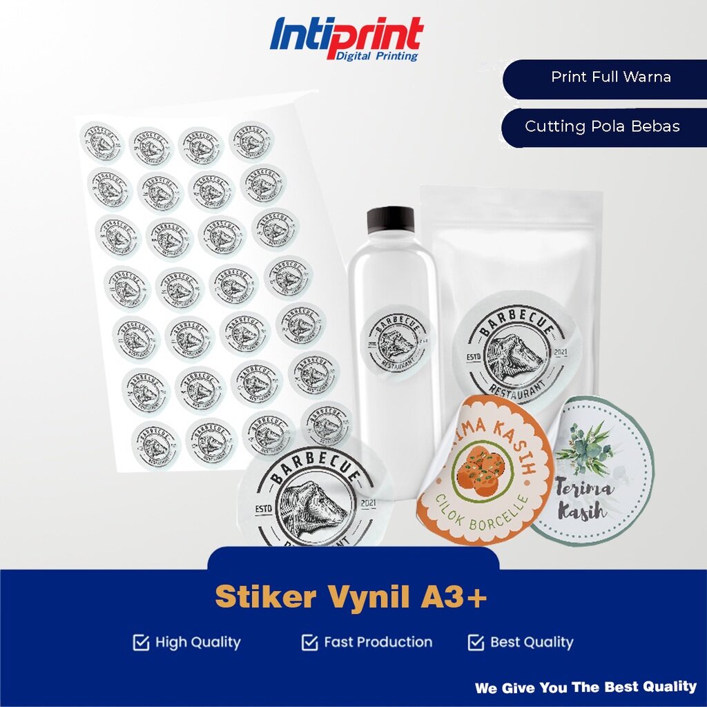 Cetak Custom Stiker Label Vinyl A3+