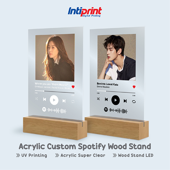 Akrilik Spotify Custom A5 +Stand Kayu