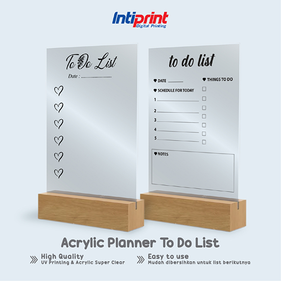 Acrylic To Do List A5 + Stand Kayu