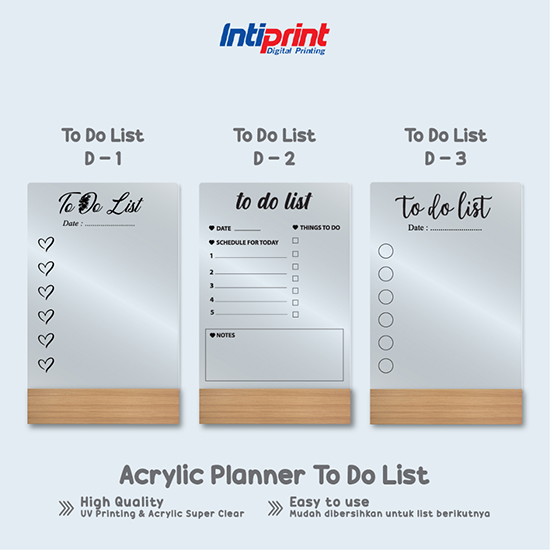 Acrylic To Do List A5 + Stand Kayu