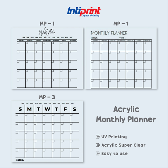 Acrylic Monthly Planner | Acrylic Calendar Free Box Packing + Sekrup