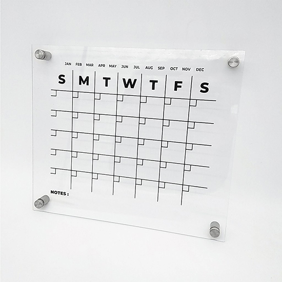 Acrylic Monthly Planner | Acrylic Calendar Free Box Packing + Sekrup