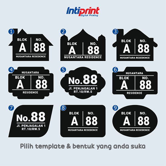 Papan Nomor Rumah Akrilik Custom Datar 30 x 21