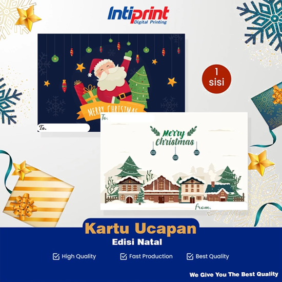 Cetak Kartu Ucapan Edisi Natal Custom Dengan Amplop