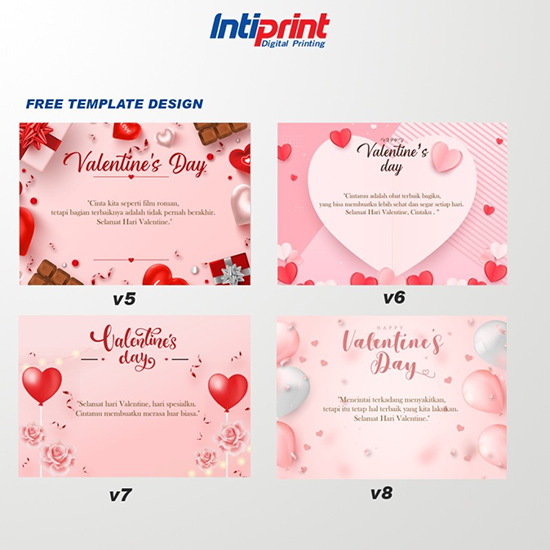 Cetak Kartu Ucapan Custom Edisi Valentine A6