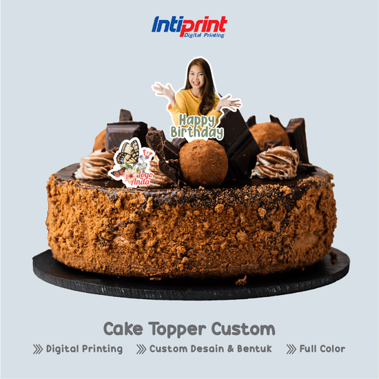 Cake Topper Custom Bentuk Isi 25 Pcs
