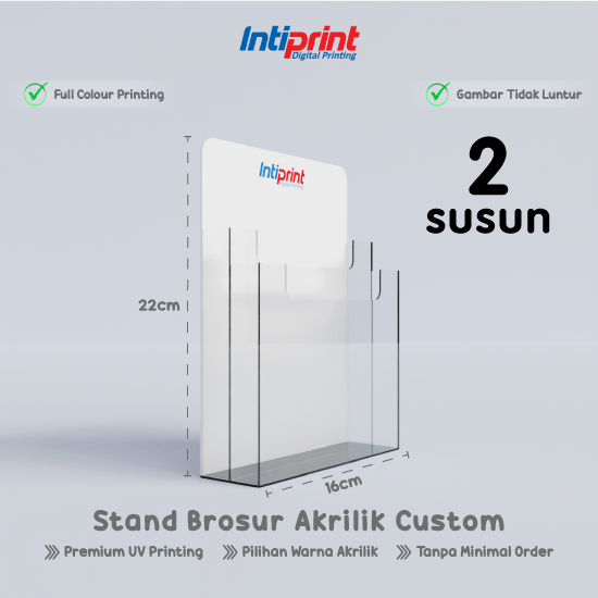 Acrylic Brosur Kotak 2 Susun A5