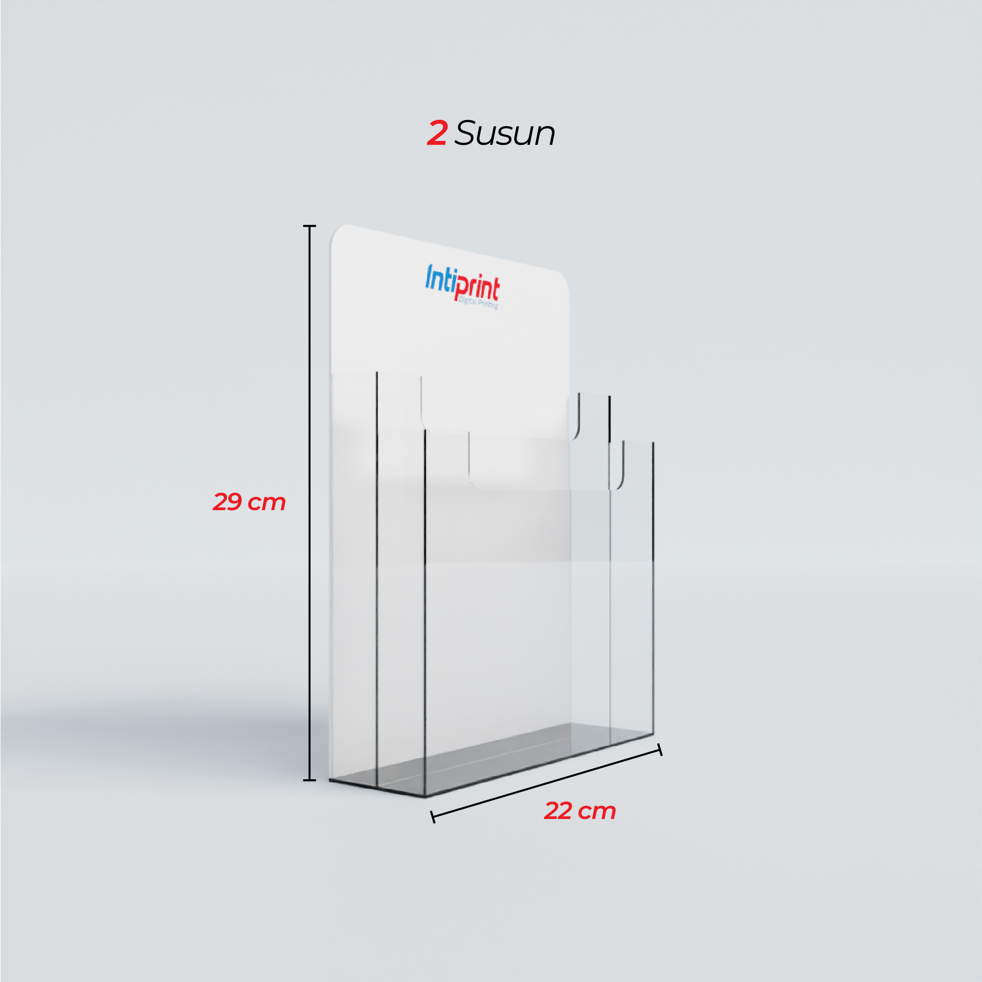 Acrylic Brosur Kotak 2 Susun A4 Display