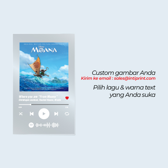 Akrilik Spotify Custom A5 +Stand Kayu