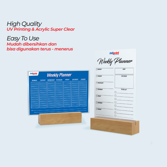 Acrylic Weekly Planner | Custom A4