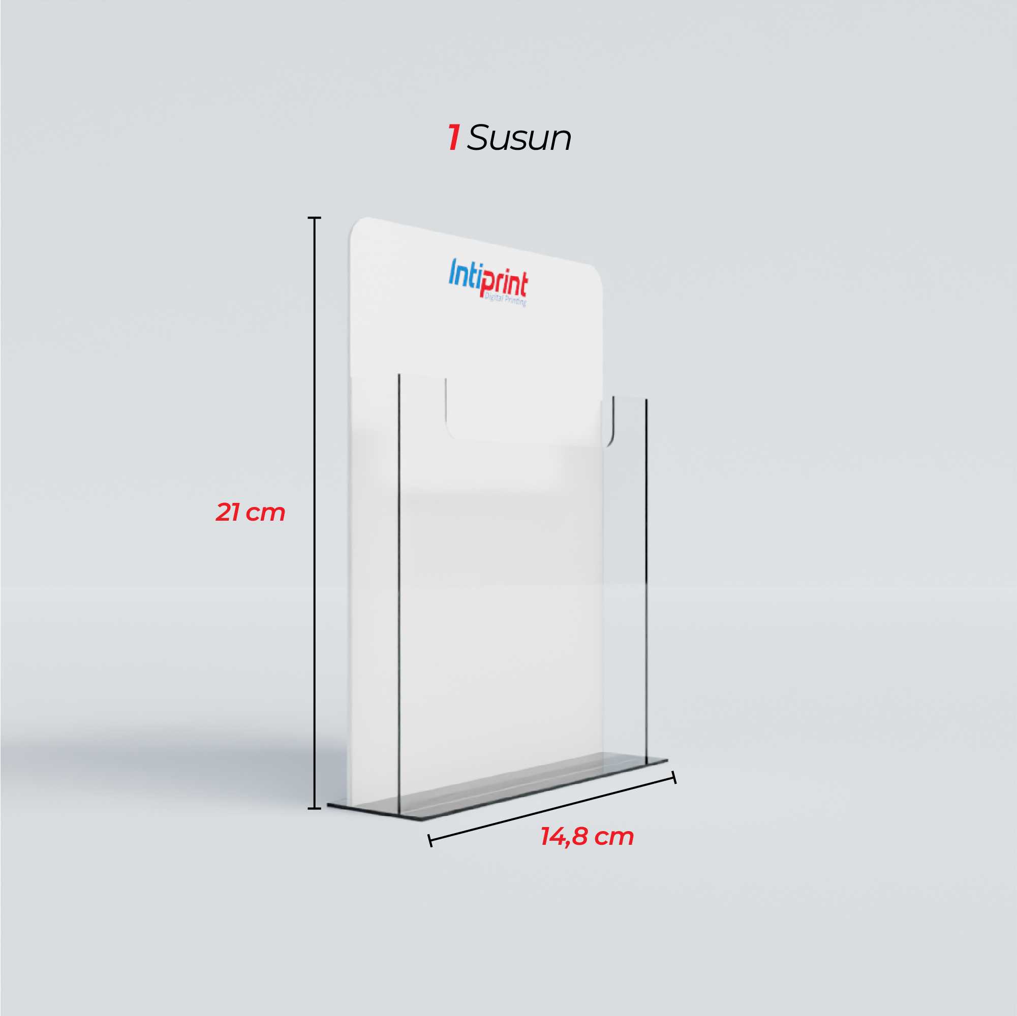 Acrylic Brosur Kotak 2 Susun A5 Display