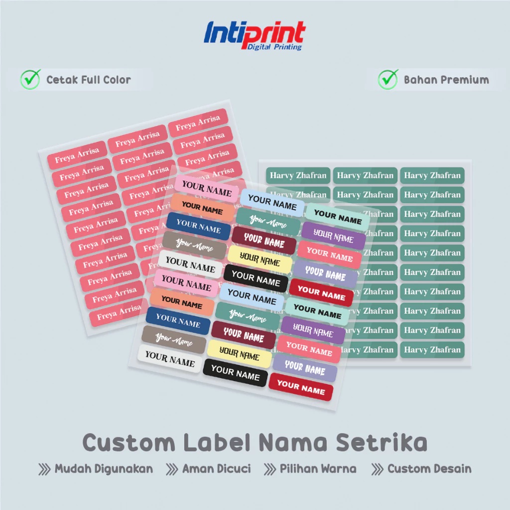 Label Kaos Custom Nama DTF 