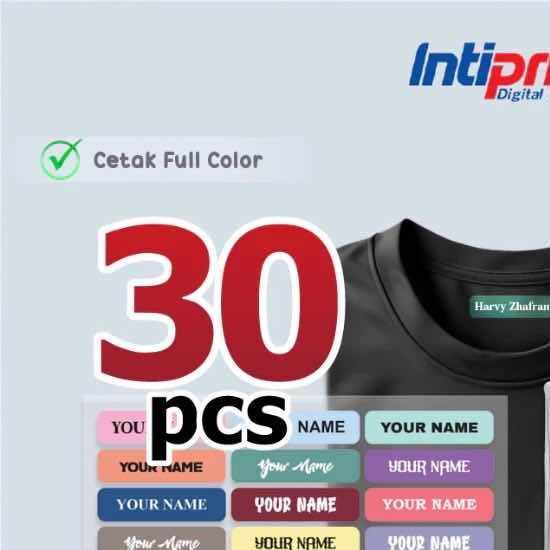 Label Kaos Custom Nama DTF 