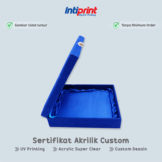 Cetak Sertifikat / Piagam Akrilik Ukuran A4 (5 mm)