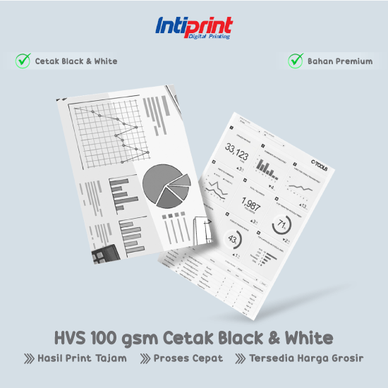 HVS 100 gsm A4 BW/Hitam Putih 