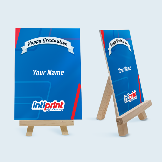 Custom Acrylic Greeting Card A6 + Stand Kayu