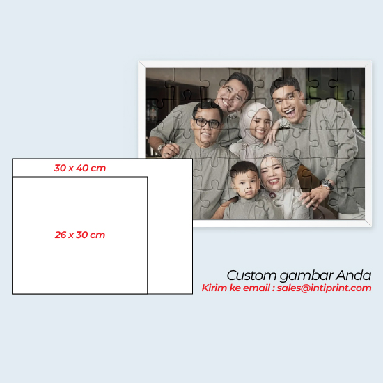 Foto Akrilik | Puzzle Akrilik | Puzzle Foto Custom 26x30cm + Bingkai