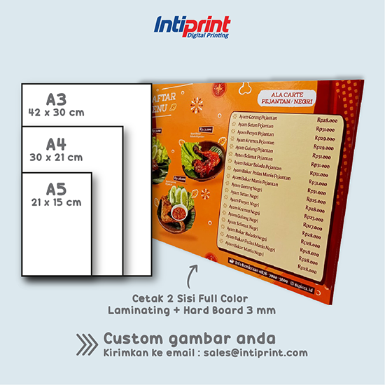 Menu Board Custom A3