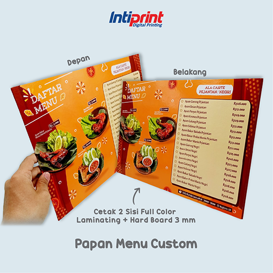 Menu Board Custom A4